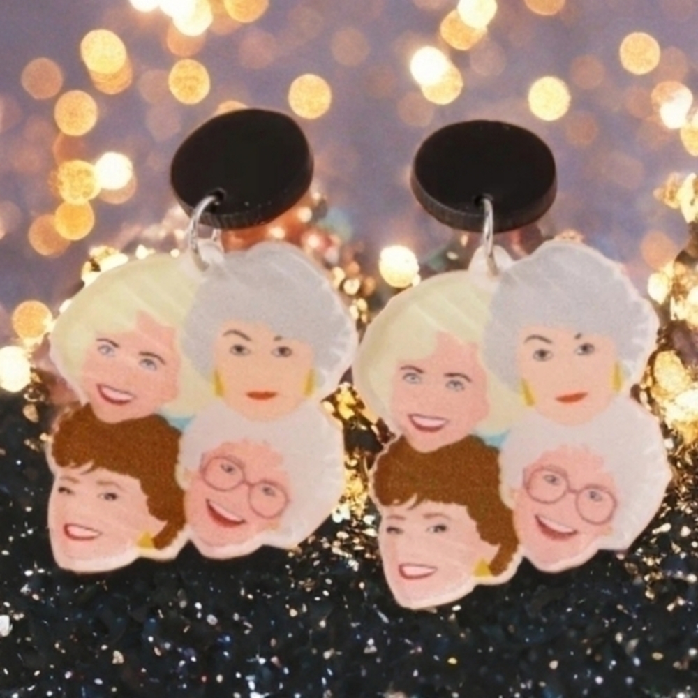 MODCLOTH ACRYLIC GOLDEN GIRLS EARRINGS 2